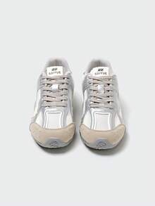 MASKERT 女士多功能时尚休闲运动鞋平底橡胶底休闲鞋日常搭配休闲鞋 - 銀色 - 查看 5