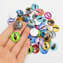 Glow In The Dark Animal Eyes Cabochons - 20 Pairs Mixed Glass Eyes For DIY Crafts, Toys (Dragon, Snake, Lizard, Owl)
