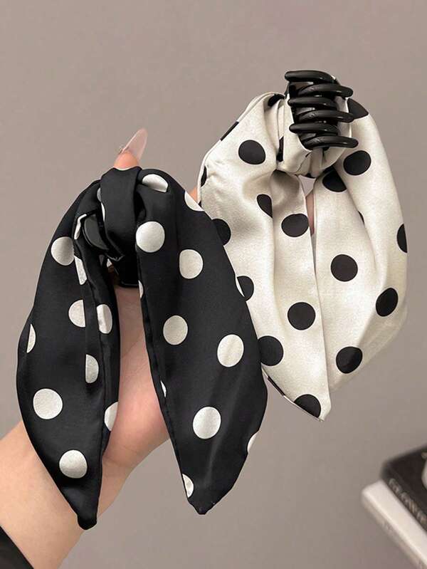 2pcs Elegant Black & White Bow Design Minimalist Hair Clips, Versatile And Fashionable Hair Claws Claw Clips Hair Jaw Clip Hair Clamps Hair Clutch Hair Catcher Clip Fashion Hair Accessories