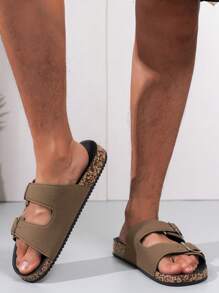 Men's Fashion Slippers, Minimalist & Stylish, Suitable For Indoor & Outdoor, Adjustable Comfort