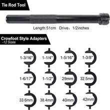 13PCS Inner Tie Rod Removal Tool Kit Adapters 1/2 Inch Drive Tube Tie Rods Tool