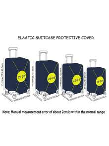 1pc Cartoon Portrait Print Luggage Cover, Fits 18-32 Inch Suitcases. Stretchable, Scratch-Proof & Dustproof, Stylish Decoration For Luggage. - Multicolor - View 7