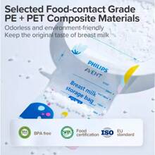 Philips Avent 30 pezzi 200ml Borse per la conservazione del latte materno Avent per refrigerazione e conservazione, borse portatili per lo stoccaggio con beccuccio