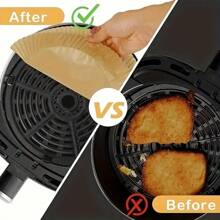Papel especial descartável para fritadeira a ar, óleo de silicone de alta qualidade com dupla face, papel manteiga redondo antiaderente e almofadas de papel para cozinhar, revestimento interno antiaderente, à prova de óleo, à prova de vazamentos, resistente a altas temperaturas, adequado para fornos e micro-ondas