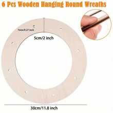 6/12pcs Wooden Wreath Frames, Handmade Wooden Craft Wreaths For DIY, Hanging Decorations For Weddings, Holidays, Home Wall Decor