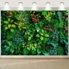 1 Stück, 2D natürlicher grüner Wald Fotohintergrund, für Wand Montage im Wohnzimmer, Schlafzimmer, Büro, Wohndekoration, Raumdekoration, Party Dekoration