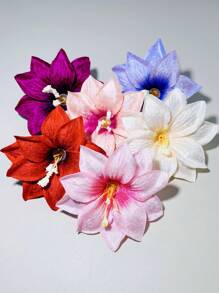 6 Stücke Blumen Haarspangen für Frauen, Hawaii Blumen Haarspangen, Sommer Hibiskus Haarspangen, künstliche Blumen Spangen für Sommerpferdeschwanz Halter, Haargummis, Haaraccessoires, Urlaubsparty-Strandaccessoires