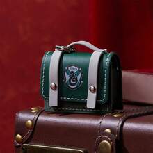Miniso Harry Potter Series Preppy Leather Headphone Bag Slytherin Pro Anime Girly Heart Cute Backpack Earphone Case Portable Headphone Protection Bag - -green - View 4