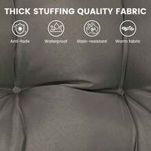Outdoor Folding Lounger Chair Cushion Recliner Rocking Chair Sofa Mat Chair Cushion For Yard Patio Beach Pool Deck For Outdoor Folding Chaise Lounge Chair Cushion For Beach Sunbathing Patio - 深灰色 - 查看 6