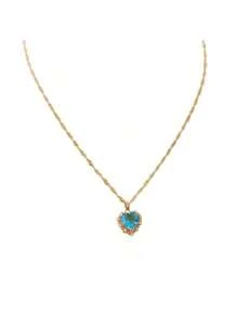 1pc CZ Fully Studded Heart Pendant Necklace, Women Unique Minimalist Choker Necklace