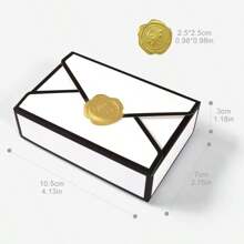 Set de 8/16/24 sellos de cera para sobres con diseño creativo en negro y blanco, con estampado dorado adecuado para cajas de regalo de boda, compromiso, fiestas de boda y uso en feriados