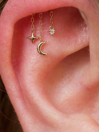 EleRunis 1PC 925 Sterling Silver Tassel Kite Studs Flat Back Cartilage Helix Piercing Jewelry For Women Daily Wear Wedding Party Engagement Anniversary Valentine's Day