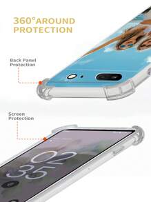 1 pieza Funda protectora de teléfono transparente personalizada y a medida adecuada para Pixel 9 Pro/9 Pro XL/9A/Pixel 8 Pro/7 Pro XL/6A Series, Funda de teléfono para parejas con diseño floral de moda, estiloso y colorido. Personalizable por contrato, regalo único y personalizado ideal para él, el novio, la novia, la familia o amigos