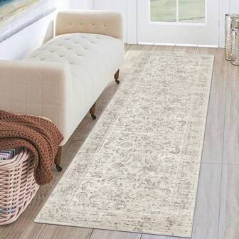1/2 Set Bohemian Vintage Rugs, Living Room Rugs, Hallway Rugs, Kitchen Rugs, Soft Non-Slip Easy To Clean Rugs, Large Area Rugs For Bedroom, Office, Dining Room
