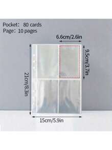 A5 Ultra Clear ABS Photo Album, 10 Sheets - 1 Pocket, 2 Pocket 6", 4 Pocket 4" Mushroom Hole Binder For Home, Game Cards And Accessories Storage School Supplies,Back To School