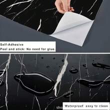 Black Aluminum Foil Stickers | Waterproof, Moisture-Proof, Heat Resistant | Kitchen Wallpaper Renovation Repair | Smooth Self-Adhesive Background Sticker | Wall/Furniture/Countertop Decorative Wrap | High Adhesiveness, Easy To Cut