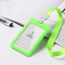 1pc/5pcs/10pcs/50pcs Ins Style Thick Vertical & Horizontal Card Holder, 11 Colors Lanyard ID Badge Holder, Suitable For Office, School, Mall, Work Etc. School Supplies,Back To School