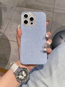 极简奢华蓝色闪光手机壳 1 件装 IMD 防震 TPU 加固设计 兼容苹果系列 防水防摔防刮 时尚手机壳 春季礼物 - 藍色 - 查看 4