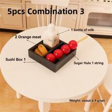 10 Stück/8 Stück/5 Stück Mini Bento Boxen, Mini Lebensmittelbehälter, Miniatur Lebensmittel Modelle, Puppenhaus Mini Lebensmittel Spielzeug, Nachmittagstee Snacks, BJD Kuchen, Desserts, Sushi Box, 12 geteilte Milch Bento Modelle, Puppenhaus Mini Küche Dekorationen, Mikro Szene Fotografie Requisiten