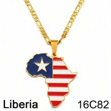 1 件 3.8 厘米嘻哈非洲地图吊坠项链首饰