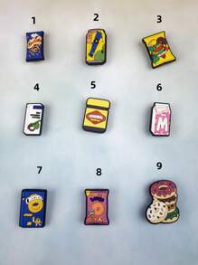 15pcs/Set Candy & Bread Cartoon Pattern Decorative Sandal & Bracelet DIY Accessories Kit, Customizable Slipper & Phone Decor, Suitable For Sweets Lovers, Birthday & Holiday Gifts