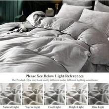 DIvellow Velvet Duvet Cover Queen Set Sage Green Comforter Cover 3Pcs Ultra Soft Cover Breathable Solid Luxury Flannel Velour Duvet Cover Zipper Closure Corner Tie - Smoky Gray - 查看 10