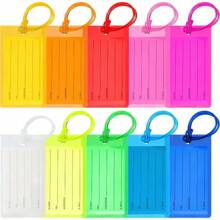 6-21 Peças/Pacote Tag de Bagagem PVC, Tag de Pendurar de Borracha Macia para Bolsas, Roupas, Cartão de Estudante, Cartões de Embarque