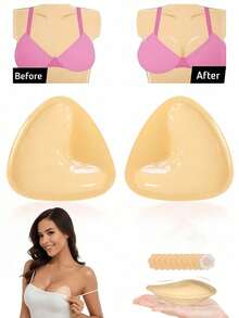 2/1Pair Double-Sided Sticky Bra Inserts,Snowy Sticky Bra Inserts,Sticky Bra Push Up, Self Adhesive Pads Ultra Instant Lift Bra, Push Up Bikini Pads For Sports Bra Swimsuit - Multicolor - View 2