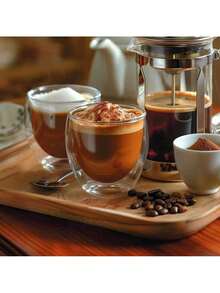 AUXOM Belifou  6Pcs Vidro Caneca De Café Dupla Isolamento Térmico 80ML