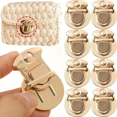 2/4/6/10pcs Metal Buckle Clasps - DIY Zipper Snap Buttons, Suitable For Handbag, Wallet And Purse Closure Accessories