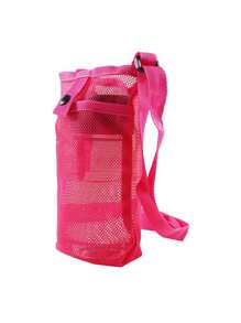 1pc Sports Water Bottle Mesh Bag With Phone Holder And Shoulder Strap, Adjustable, Portable Water Cup Protector, Universal Insulated Cup Cover For Outdoor Sports, Camping And Travel