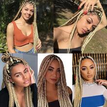 Ombre Pre Stretched Braiding Hair 30 Inch 8 Packs Synthetic Crochet Braids Hot Water Setting Professional Soft Texture Synthetic Hair Extensions 30 Inch 1B 27 - 27/613(金色至白金) - 查看 3