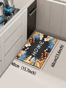 1pc Premium Diatomite Kitchen Mat With Christmas Element Letter Pattern, Modern Minimalist Fusion Of Natural Elements, 3mm Thickness, Absorbent Kitchen Rug And Mat, Simple Diatomite Soft Rubber Mat, Suitable For Kitchen, Bathroom, Entryway, Laundry Room And More