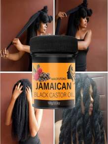 1 pieza de 100g Crema para el cuidado del cabello con aceite de ricino negro jamaicano - Puro prensado en frío para hidratar el cabelludo y el cabello, fortalecer, promover un cabello saludable, apto para cabello normal, unisex adulto, con ingrediente de aceite de coco hidratante