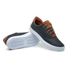 Men's Polo Boxster Casual Sneakers Lace-Up Sneakers Flat Sole Round Toe Casual Dress Shoes - 黑色 - 查看 2
