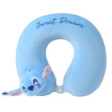 Miniso Stitch Memory Foam U-Shaped Pillow Anime Cartoon Slow Rebound Neck Support Car Travel Nap Pillow Comfortable Soft Head Pillows - Baby Blue - View 3