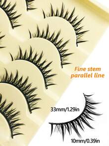 Asiteo 5 Pairs Cartoon Style False Eyelashes, Cosplay Dance Performance Natural 3D Faux Mink Eyelashes, Makeup False Lashes - 尖尾漫畫款 - 查看 2