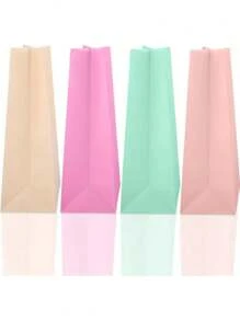 12/24 piezas Bolsas de papel para regalo con colores de macaron, bolsas de papel para dulces, snacks y manualidades para fiestas de cumpleaños, bodas, aniversarios con pegatinas