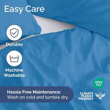 Cover Queen Size Set - Extra Soft Queen Size Duvet Cover 90 X 90 With 2 Pillow Shams - Hotel Luxury Easy Care And Fade Free W/ Zipper Closures & Ties - Breathable Bedding Set (Light Sage Green) - 21 - 牛仔藍(無被子) - 查看 6