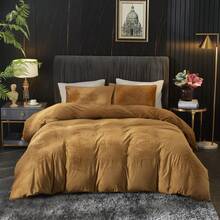 DIvellow Velvet Duvet Cover Queen Set Sage Green Comforter Cover 3Pcs Ultra Soft Cover Breathable Solid Luxury Flannel Velour Duvet Cover Zipper Closure Corner Tie - 鏽 - 查看 1
