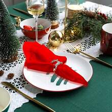 12pcs/Set Red Satin Dinner Napkins,18"X18", Soft & Silky Cloth Napkins Decor, Suitable For Christmas, Holidays, Weddings, Parties, Thanksgiving - Multicolor - View 8