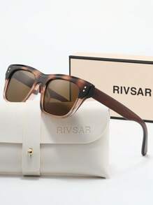 Óculos de Sol Femininos Polarizados Estilo Cat Eye Ombre da RIVSAR, Elegante para Uso Externo, Casual, Festa, Viagem, Feriados, Óculos de Sol Redondos Cat Eye, Presente de Marca Premium para Festivais, Ideal para o Dia dos Namorados, Natal, Halloween