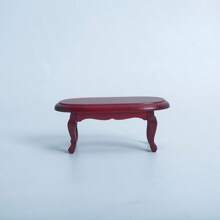 1pc 1:12 Dollhouse Miniature Furniture White Coffee Table, Square/Round Walnut Or Red, Micro Scene Decor, Cute Mini Coffee Table, Precise Side Table, Miniature Furniture Toy, Suitable For Party Gift