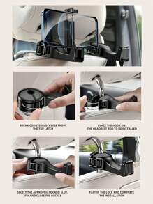 Retractable Foldable Storage Hook - Headrest Hook - Car Phone Holder Backrest Hook Lock Support - Car, Auto Accessories, Travel Essentials, Holiday Necessities - Black/Silver/Red/Blue/Multi-Color/Random Color - 1pc/2pcs/4pcs - ABS Material For Women Storage Organizer Travel Essentials Back To School Dormitory Storage