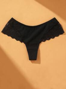 VKME 4 pezzi Slip con pizzo in stile romantico francese, a vita bassa