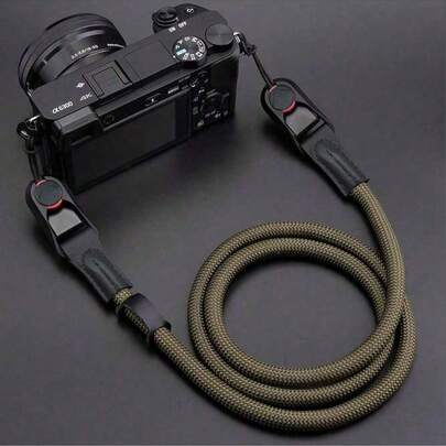 可调节尼龙相机背带，快拆设计，攀岩绳，带颈肩背带，适用于单反/微单相机