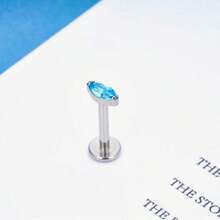 1PC Women's G23 Titanium Ear Studs | Cat's Eye Stone & 5A CZ Inlaid Piercing Jewelry | Hypoallergenic, Versatile For Ear, Lip Or Nose Wear