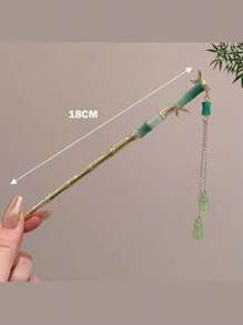 1 Peça Presilha de Cabelo Retrô com Borlas, Acessório de Cabelo Elegante Decorado com Pérolas e Cristais, Garra de Coque de Alta Qualidade para Mulheres e Meninas, Clipe de Coque Estilo Chinês Hanfu, Fixador de Coque, Ornamento de Cabelo de Liga, Pino de Cabelo, Formador de Coque, Peça de Cabelo, Presilhas para Arrumação de Cabelo