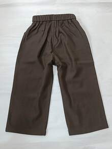 Conjunto de traje formal de 3 piezas de unicolor para bodas/actuaciones/fiestas de cumpleaños de niños: Chaleco de unicolor + Pantalones + Corbata - Marrón - Ver 11