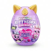 ZURU Rainbocorns Kittycorn Surprise Série 2, Peluche Collector, Œuf Surprise, Pack d'Autocollants, Slime, Âges 3+ Pour Filles, Enfants
